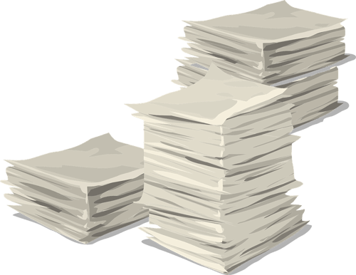 legal automation - stacks of paper