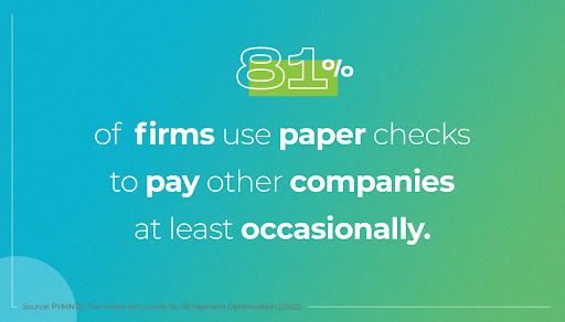 81% of firms using paper checks occasionally
