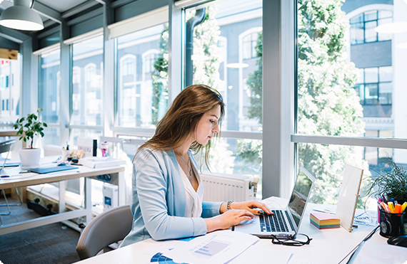 Woman at desk working