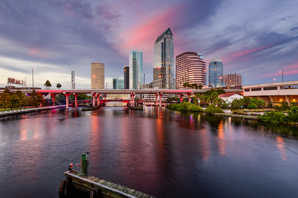 Tampa, Florida, USA downtown city skyline over the Hillsborough River.-1